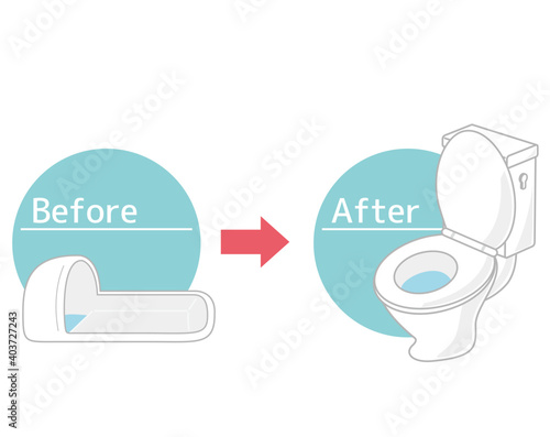 水洗トイレのベクターイラスト　便器　リノベーション