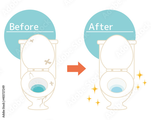 水洗トイレのベクターイラスト　便器　リノベーション