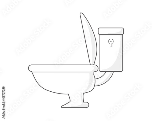 水洗トイレのベクターイラスト　便器　リノベーション