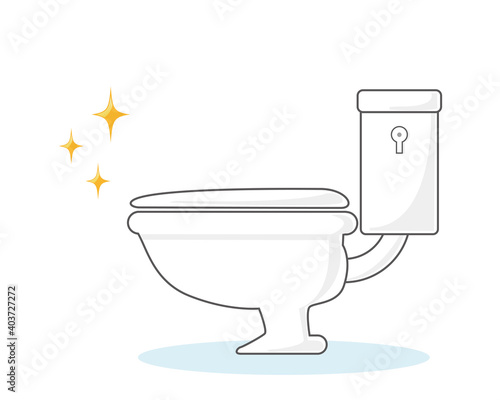 水洗トイレのベクターイラスト　便器　リノベーション