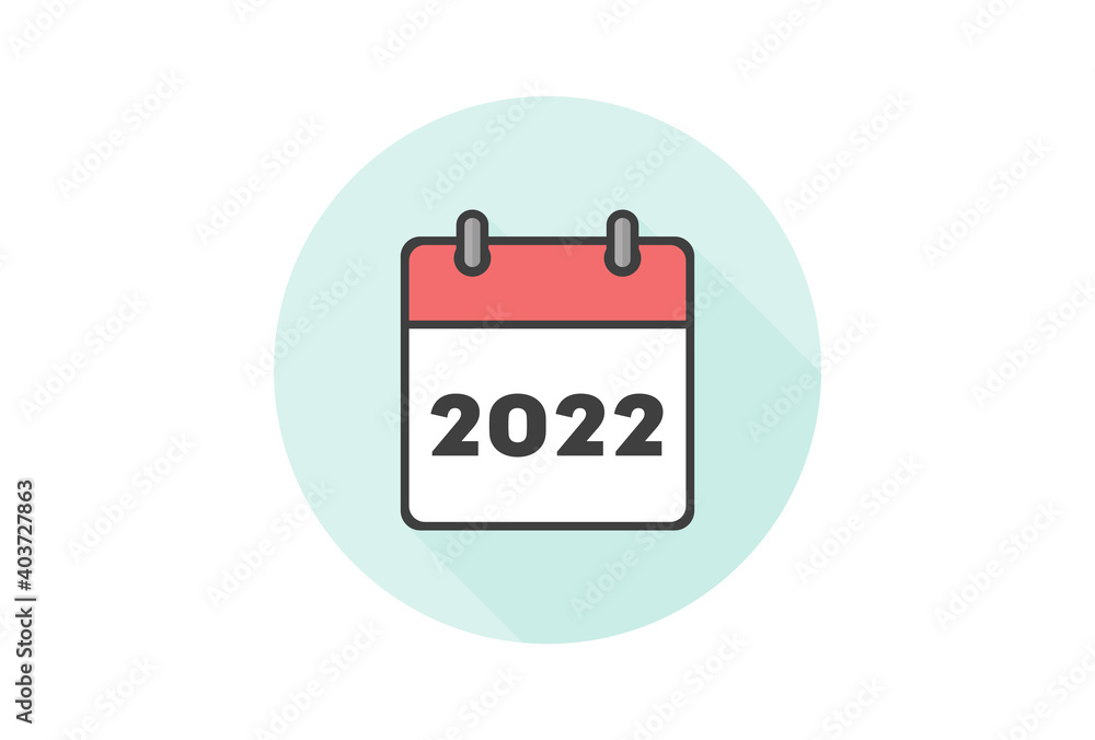 シンプルで見やすい2022年の日めくりカレンダーの表紙アイコン・丸:年賀状・新年・年中行事イメージ素材 シンプルで見やすい2022年の日めくりカレンダーの表紙アイコン・丸:年賀状・新年・年中行事イメージ素材