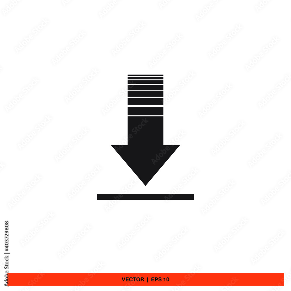 Icon vector graphic of download , good for template sign Icon vector graphic of download , good for template sign