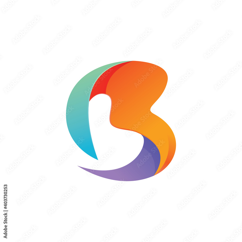 Letter B Color Full logo design Letter B Color Full logo design