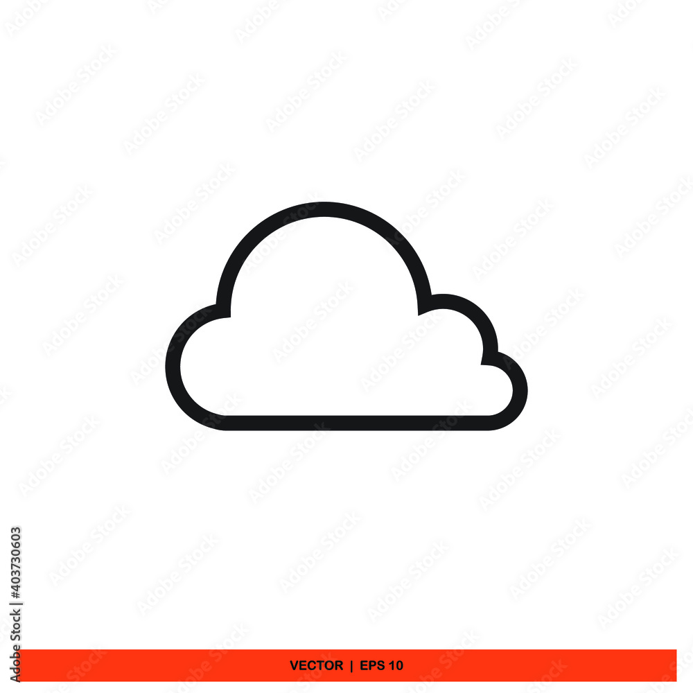 Icon vector graphic of cloud Icon vector graphic of cloud
