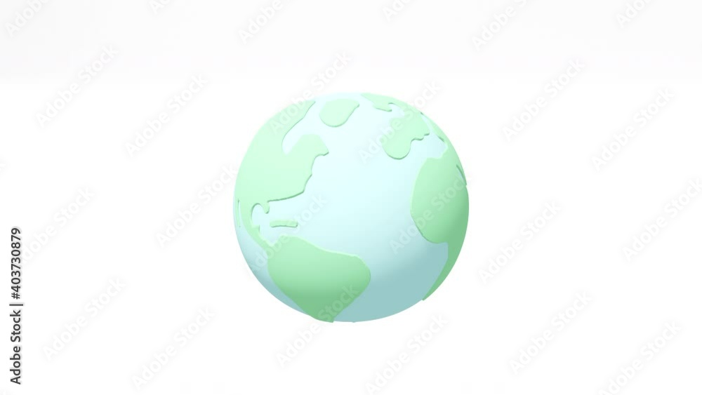 3Dで作成した回転する地球 3Dで作成した回転する地球