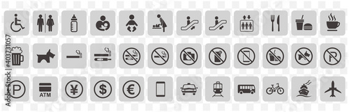  illustration of sign  icon set vector