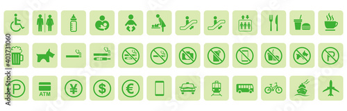  illustration of sign  icon set vector