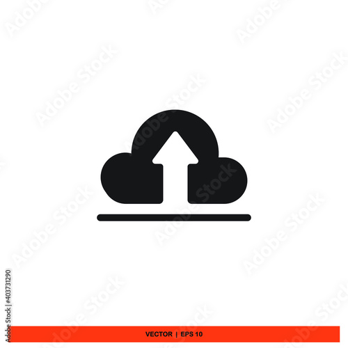 Icon vector graphic of upload cloud