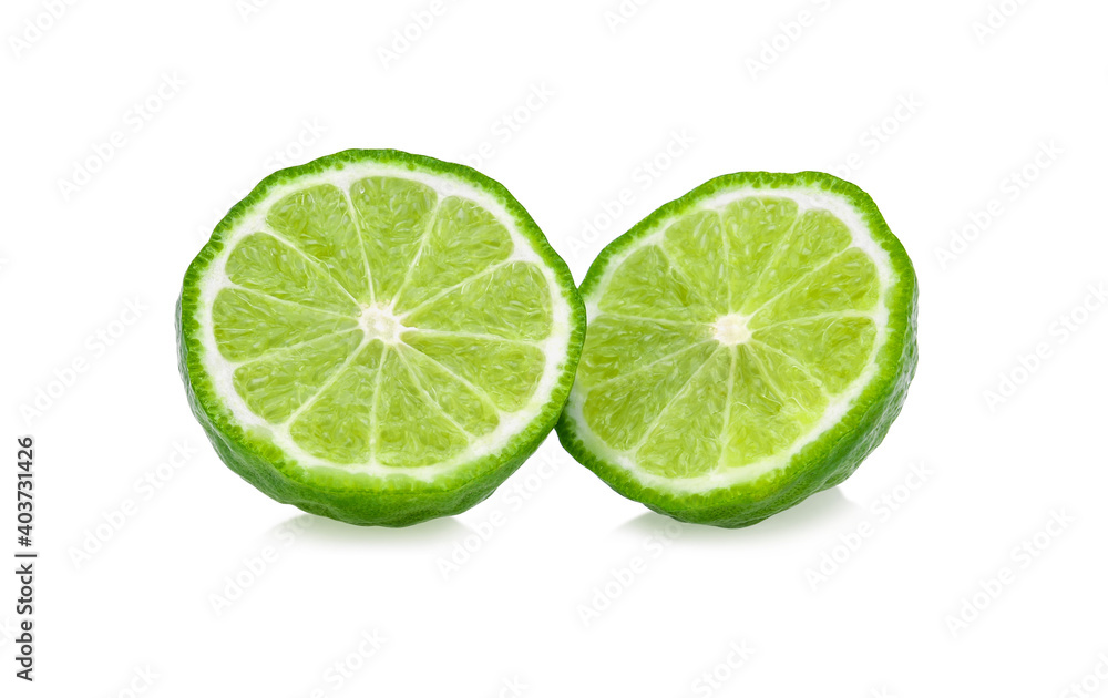bergamot slice isolated on white background bergamot slice isolated on white background