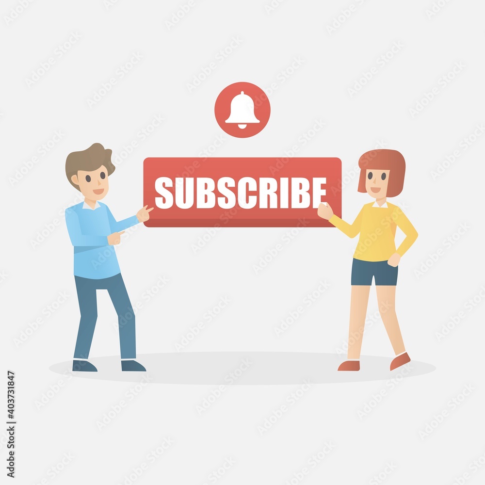 Subscribe button on social media,subscription online marketing,Track your content video channel blog and newsletter,notification bells symbols on Smartphone,Invite to press the follow button,vector. Subscribe button on social media,subscription online marketing,Track your content video channel blog and newsletter,notification bells symbols on Smartphone,Invite to press the follow button,vector.
