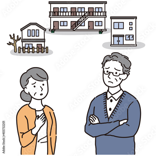 借り手の居ない不動産について悩むシニア夫婦