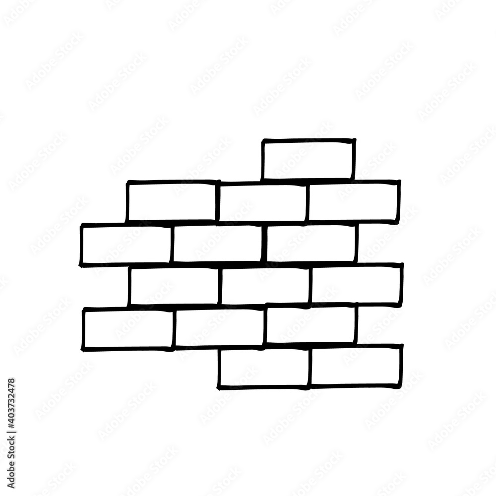 brick wall fragment icon. sketch hand drawn doodle style. vector minimalism monochrome. brickwork, construction. brick wall fragment icon. sketch hand drawn doodle style. vector minimalism monochrome. brickwork, construction.