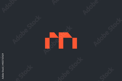 Minimal Modern Abstract Letter M Dark Background Logo Template