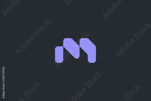 Minimal Modern Abstract Letter M Dark Background Logo Template