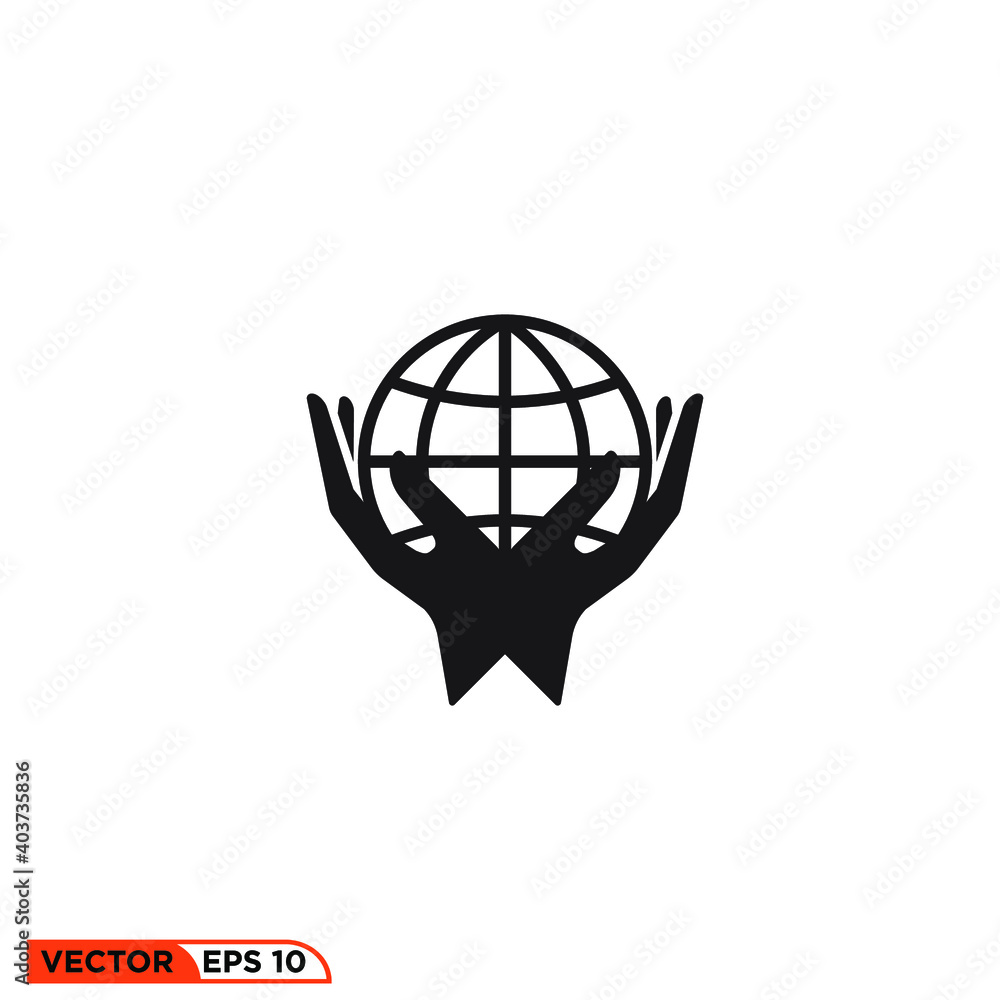 Icon vector graphic of hands world Icon vector graphic of hands world