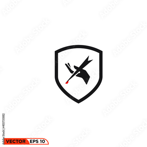 Icon vector graphic of shield blood donors