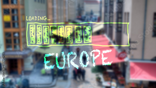 Foto Street Sign to Europe