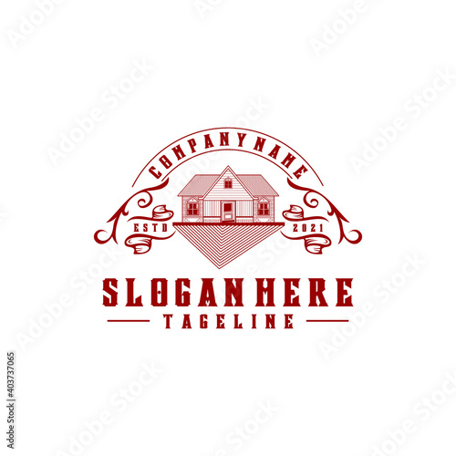 real estate logo design. vintage style