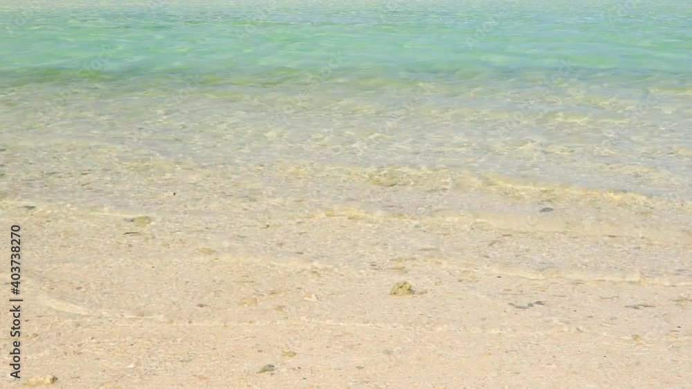beautiful beach and healing sound waves in Okinawa  Taketomi island Kondoi beach