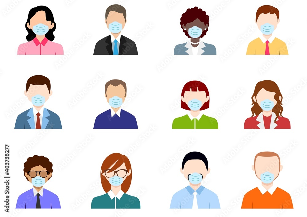Men and Women Avatar wearing Face Mask Flat Icon Set on White Background. Vector Stock Illustration. stock illustration stock illustration
Men and Women Avatar wearing Face Mask Flat Icon Set on White Background. Vector Stock Illustration. stock illustration stock illustration