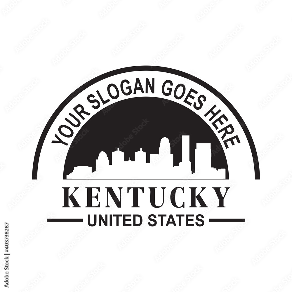 Obraz premium kentucky skyline silhouette vector logo