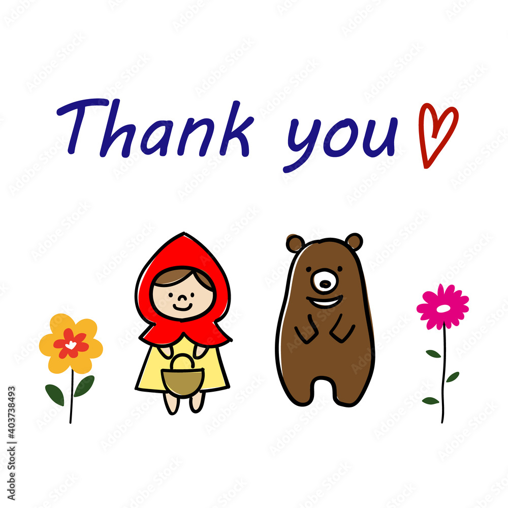 Fototapeta premium Illustration of a bear and girl cartoon character saying 