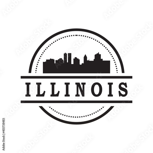 Wallpaper Mural illinois skyline silhouette vector logo Torontodigital.ca