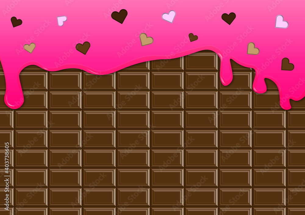 チョコレート 溶ける 垂れる ハート バレンタイン フレーム 背景 Stock Vector Adobe Stock