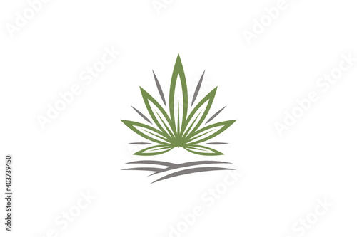 abstract cannabis logo design template vector icon illustration.