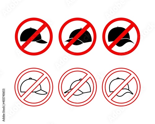 Free Download Set of no hat or no cap prohibition sign. Illustration vector - GFXLoad
