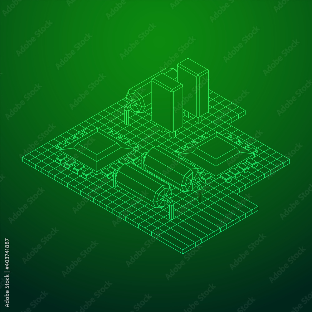 Fototapeta premium Circuit board. Electronic computer components motherboard.