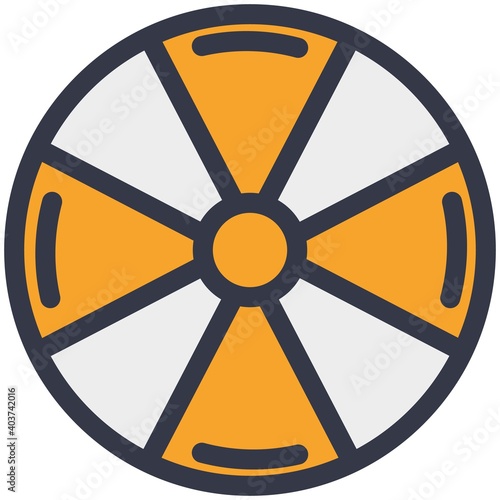 Radioactive contamination warning vector icon. Radiation symbol.