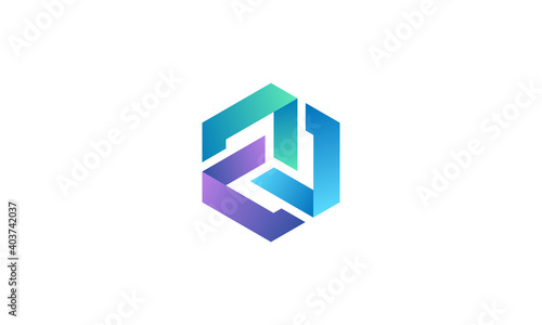 Creative Vector Illustration Logo Design. Geometric Hexagon Abstract Concept.