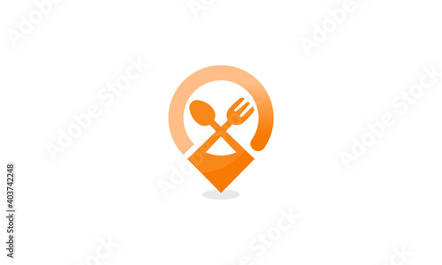 Creative Vector Illustration Logo Design. Restaurant Food Location Concept.