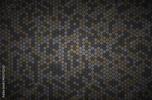 abstract background black, white, and yellow hexagons