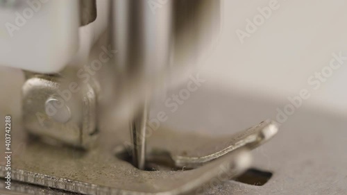 Close up metal sewing machine retro