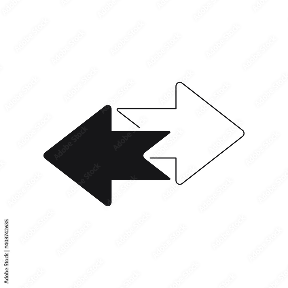 Transfer arrows icon. Style sign for mobile concept and web design. Left right arrows simple vector icon. Eps10 vector illustration. Transfer arrows icon. Style sign for mobile concept and web design. Left right arrows simple vector icon. Eps10 vector illustration.