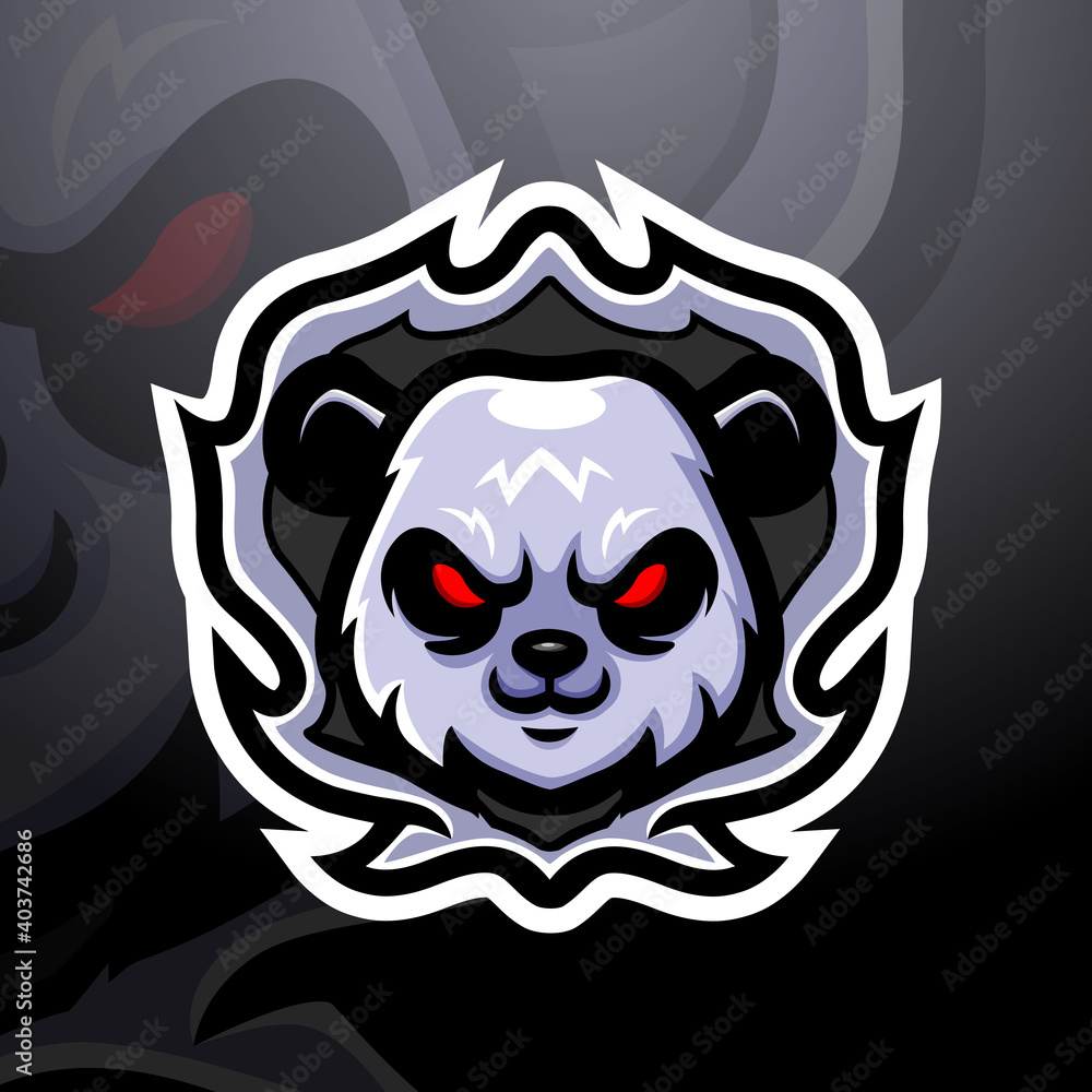 Panda head mascot esport logo design Panda head mascot esport logo design