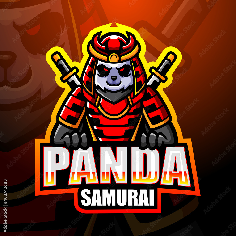 Samurai panda mascot esport logo design Samurai panda mascot esport logo design