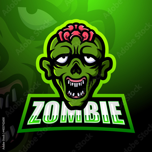 Zombie mascot esport logo design
