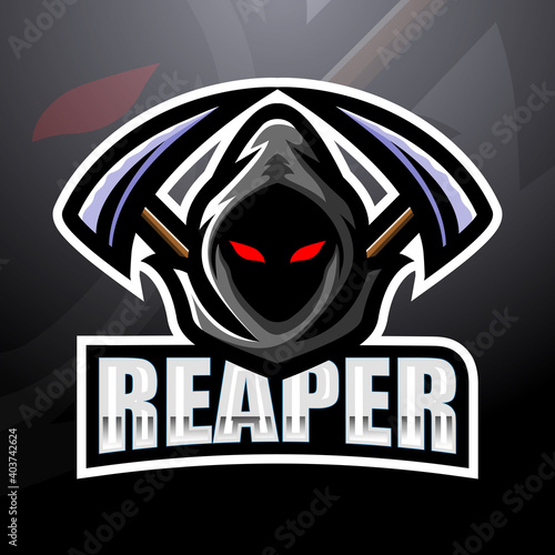 Reaper skull mascot esport logo design