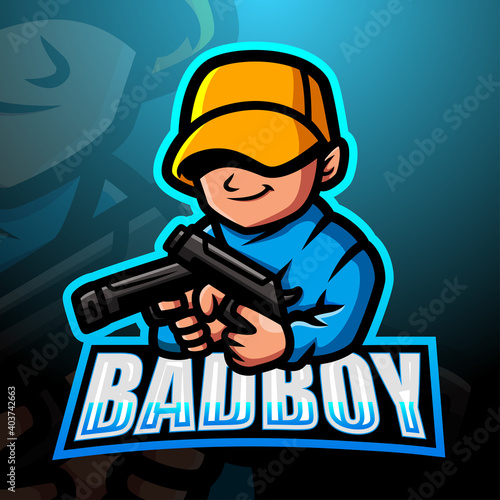 Bad boy mascot esport logo design