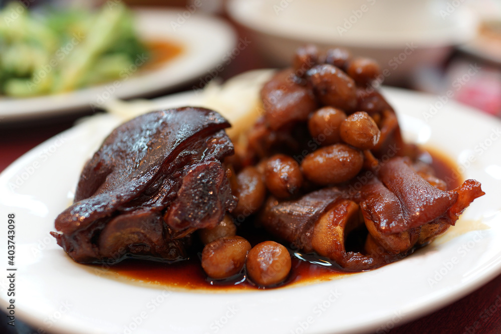 Traditional Taiwanese food, Braised pork knuckle with peanut Traditional Taiwanese food, Braised pork knuckle with peanut