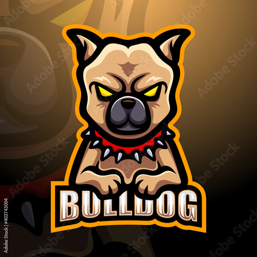 Bulldog mascot esport logo design