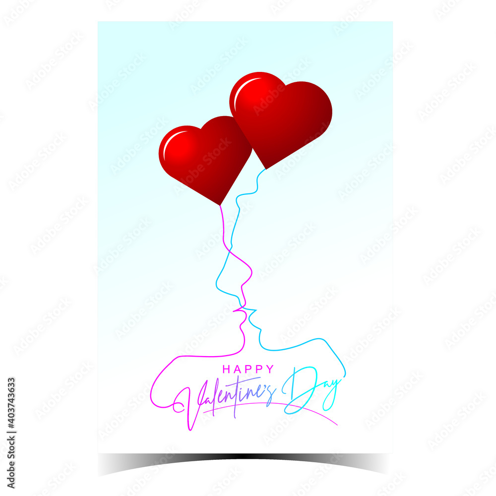 valentine's day greeting card design for lovers 