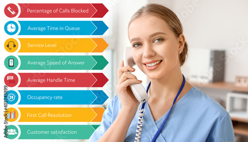 Young female receptionist t...
