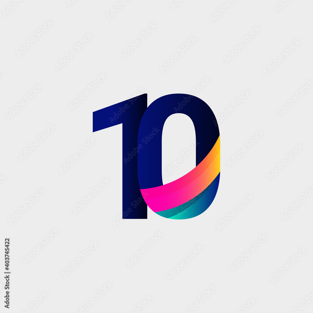 10 Years Anniversary Celebration Number Vector Template Design Illustration 10 Years Anniversary Celebration Number Vector Template Design Illustration