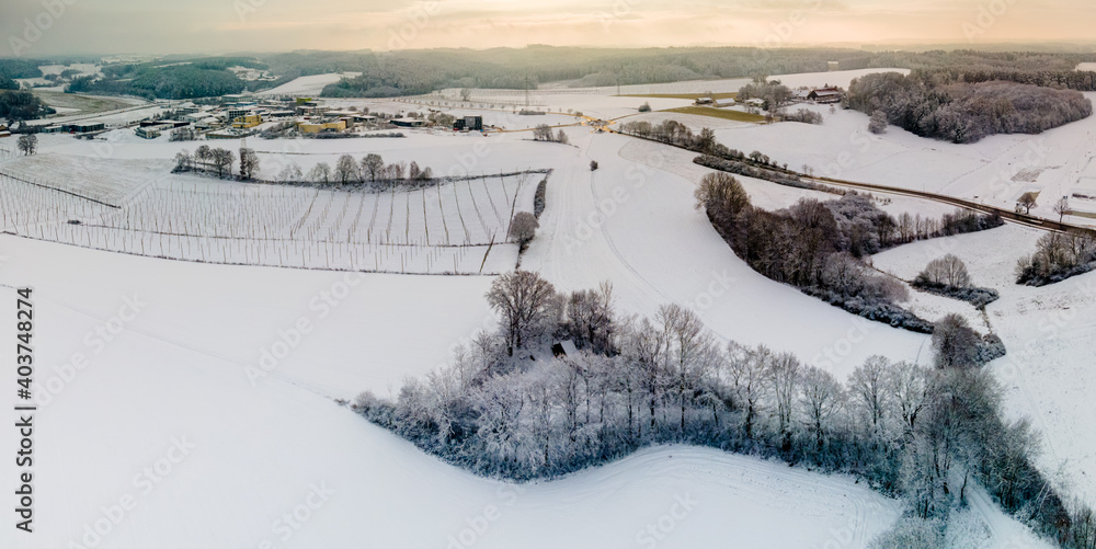 Pfaffenhofen Ilm winter landscape view from top