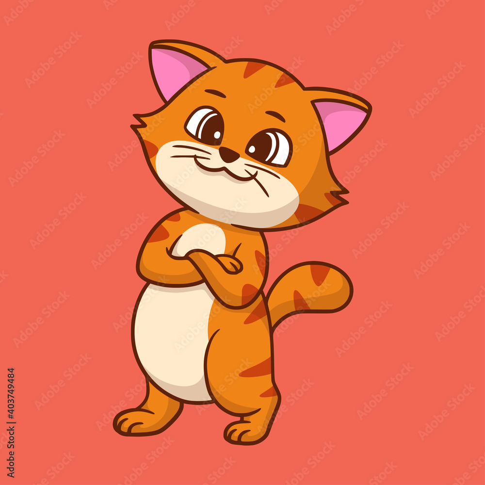 cartoon animal design cool cat cute mascot logo cartoon animal design cool cat cute mascot logo