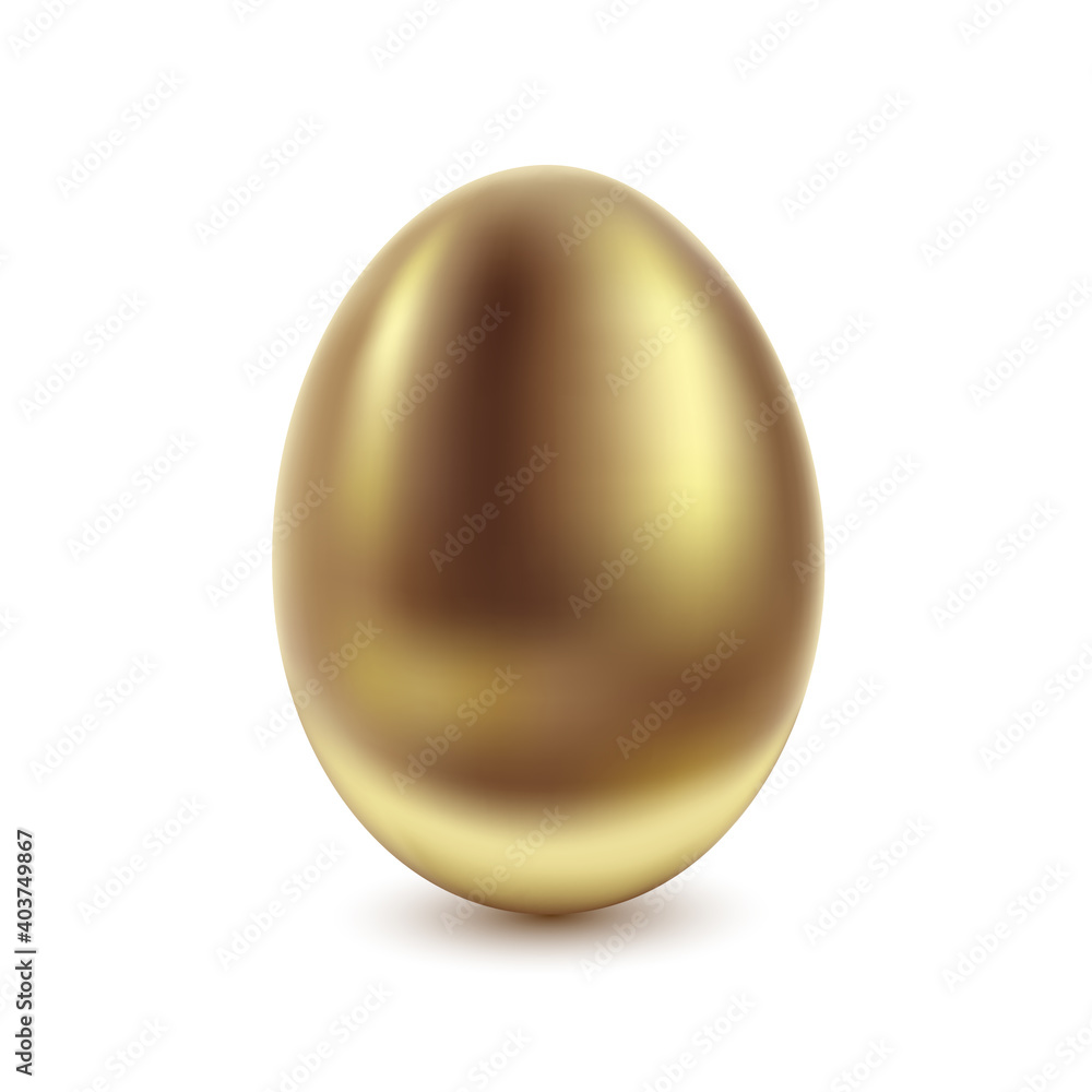 Realistic Golden Egg on white background. Concept business Icon Realistic Golden Egg on white background. Concept business Icon